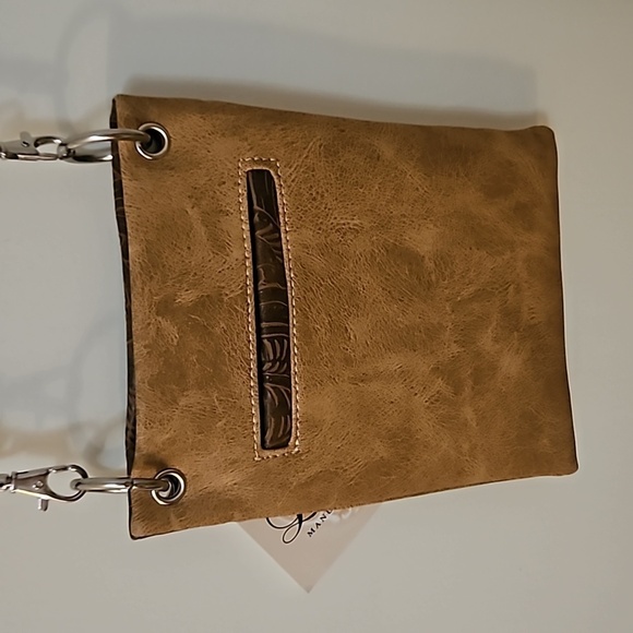 Brown Faux Leather Western Concho Crossbody Mini Bag - Picture 6 of 7